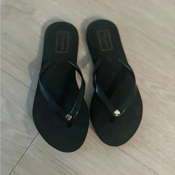 Kate Spade New York Sz 5-6 Flip Flop Thong Sandals Women BlackKate - Picture 1 of 5